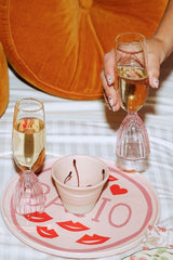 2 Sparkling on Holiday Champagne Flutes Pink