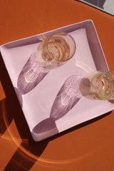2 Sparkling on Holiday Champagne Flutes Pink