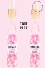 2 Sparkling on Holiday Champagne Flutes Pink
