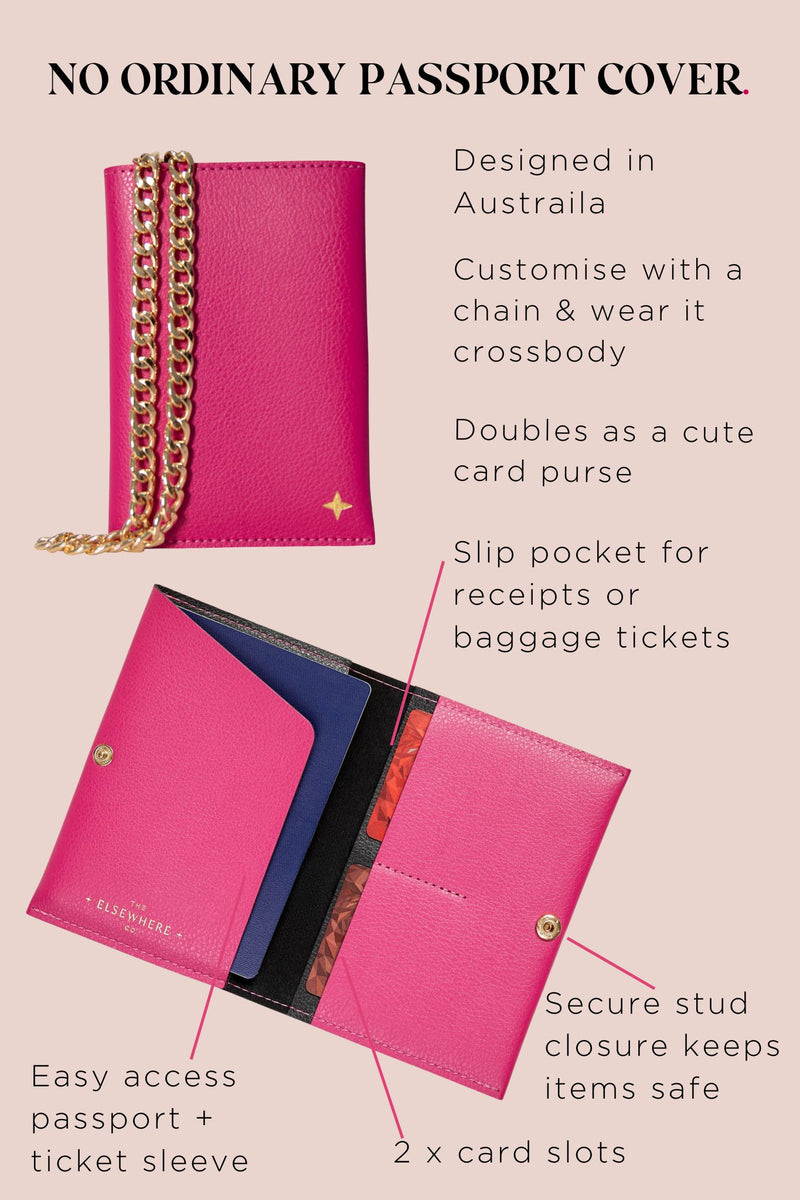 Vacay All Day Travel Wallet Set With Chain - Paradise Pink