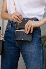 Crossbody Passport Cover Nightfall Black