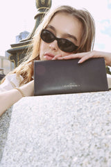 Leather Travel Wallet Nightfall Black
