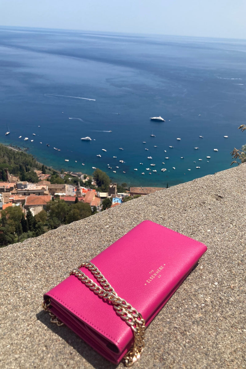 Leather Travel Wallet Paradise Pink