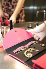 Leather Travel Wallet - Paradise Pink