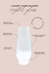 Stemless Crystal Prosecco Travel Glass