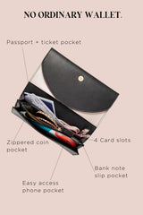 Leather Travel Wallet Nightfall Black