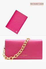 Vacay All Day Travel Wallet and Passport Cover Set with Chunky Chain - Paradise Pink