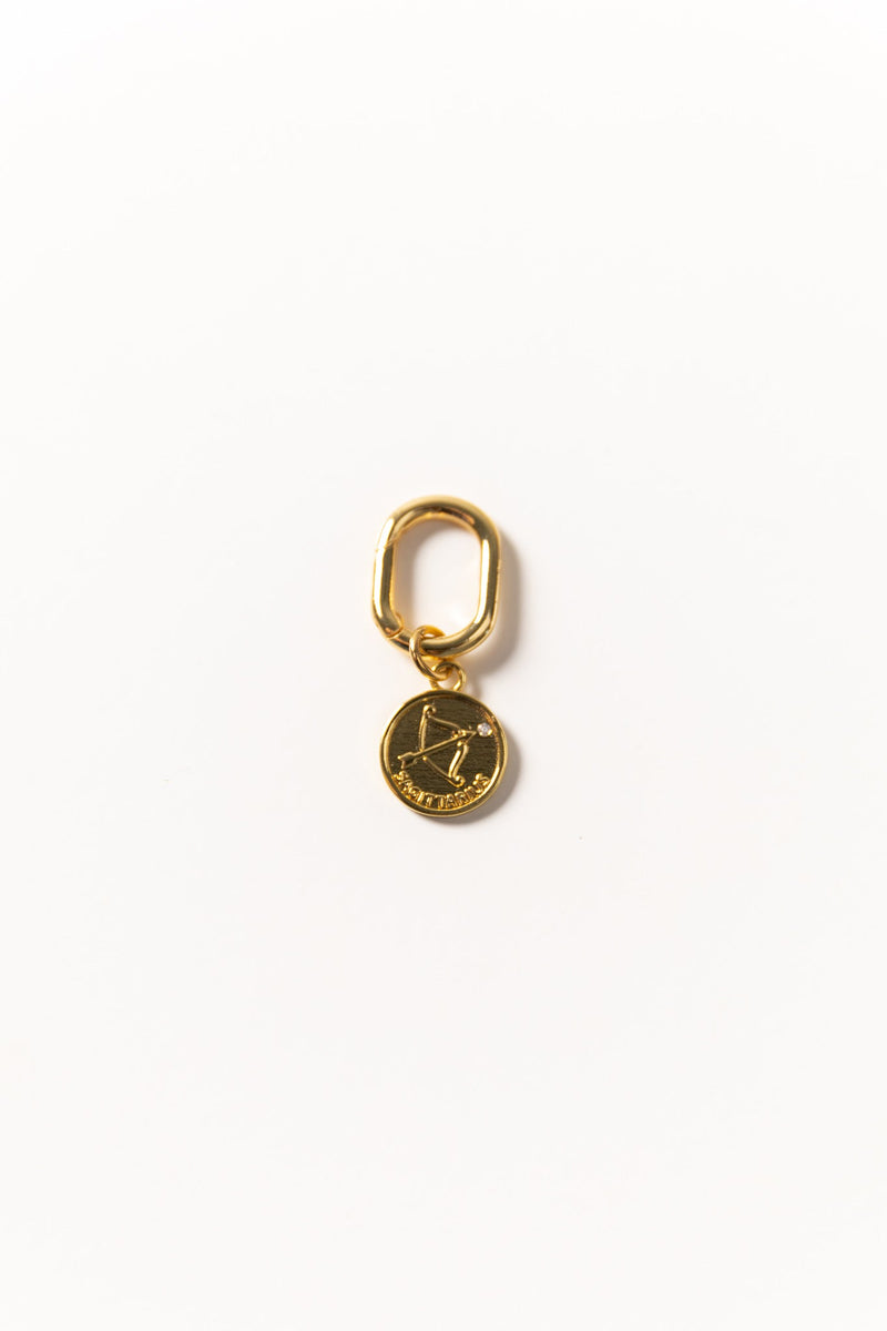 Gold Zodiac Bag Charm Sagittarius