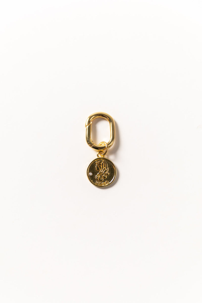 Gold Zodiac Bag Charm Virgo