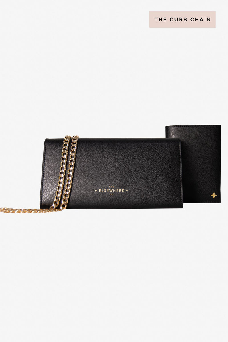 Vacay All Day Travel Wallet Set With Chain - Nightfall Black