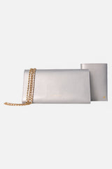 Vacay All Day Travel Wallet Set With Chain - Faraway Silver
