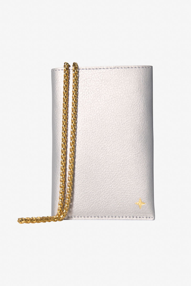 Leather Passport Cover Set with Wheat Chain Strap