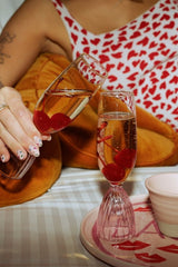 2 Sparkling on Holiday Champagne Flutes Pink