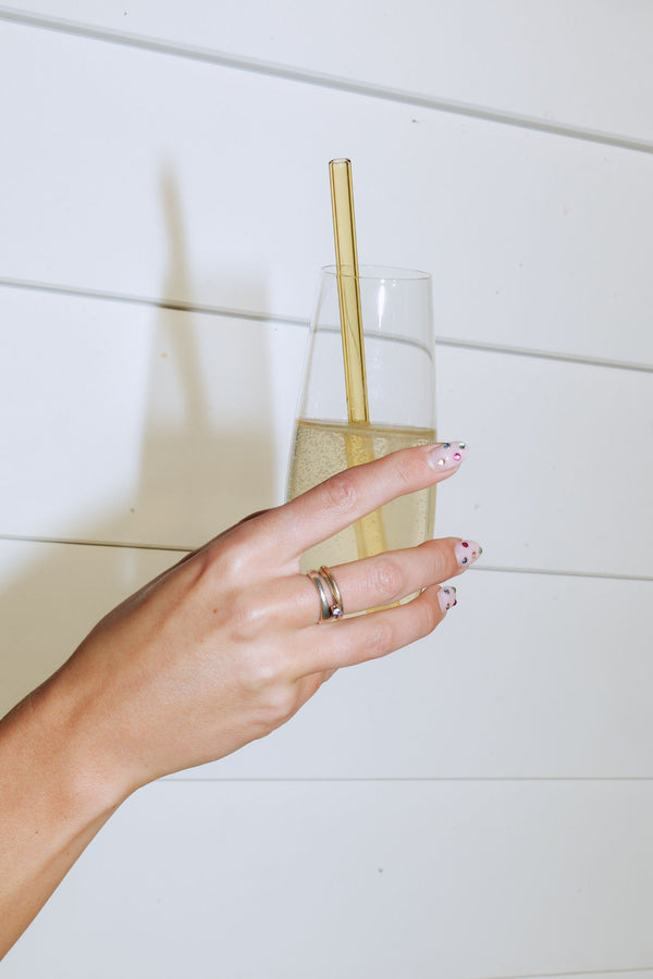 Sip & Stir Glass Cocktail Straws