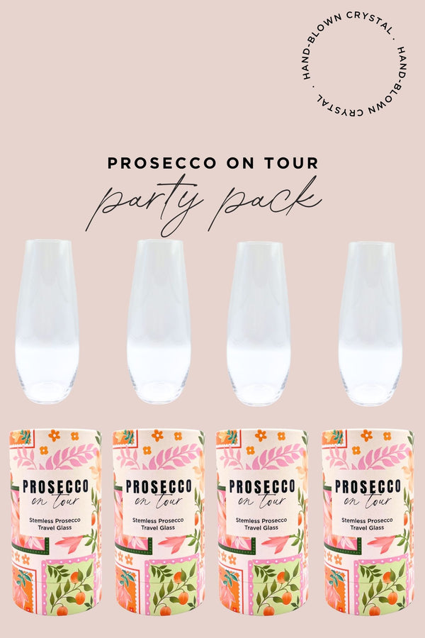 Stemless Crystal Prosecco Travel Glass - Party Pack