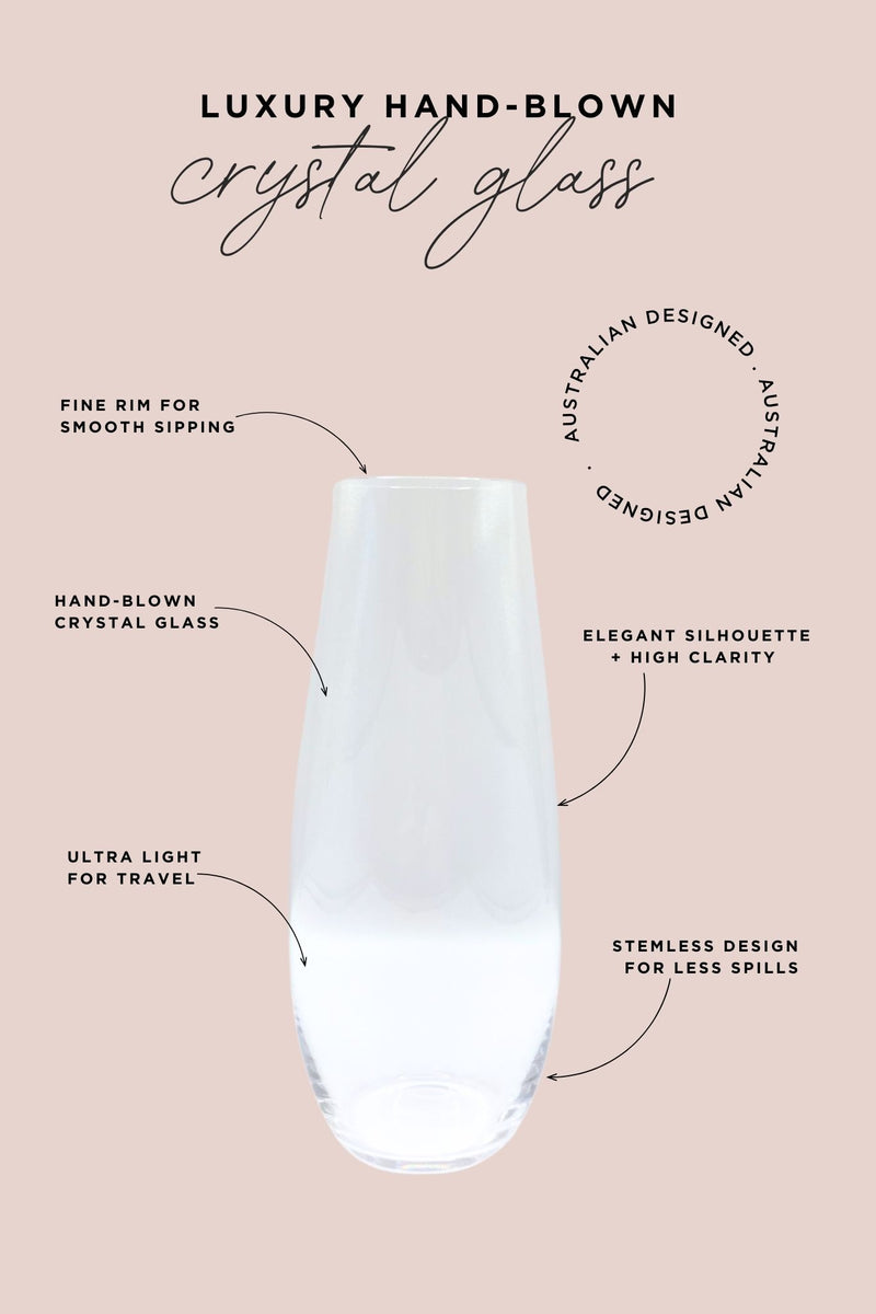 Stemless Crystal Prosecco Travel Glass