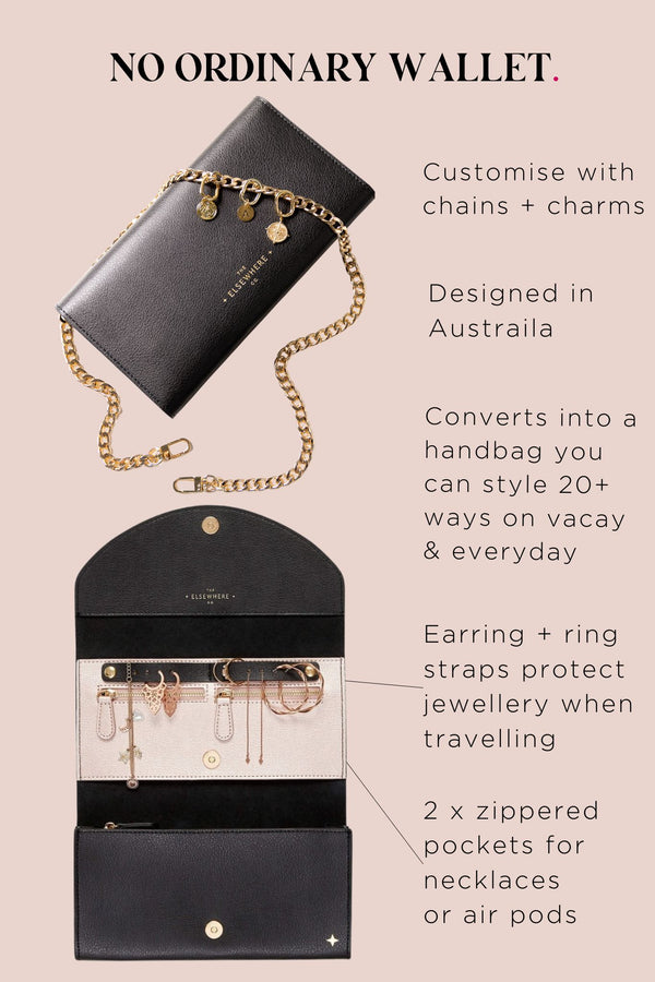 Leather Travel Wallet Nightfall Black