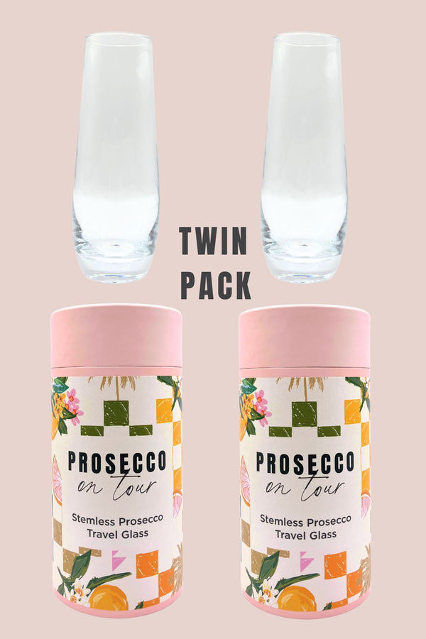 Stemless Prosecco Travel Glass Twin Pack