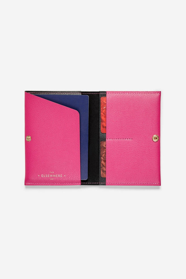 The Elsewhere Co  Leather Travel Wallet Pink – The Elsewhere Co.