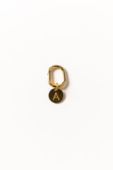 Gold Initial Bag Charm Letter A