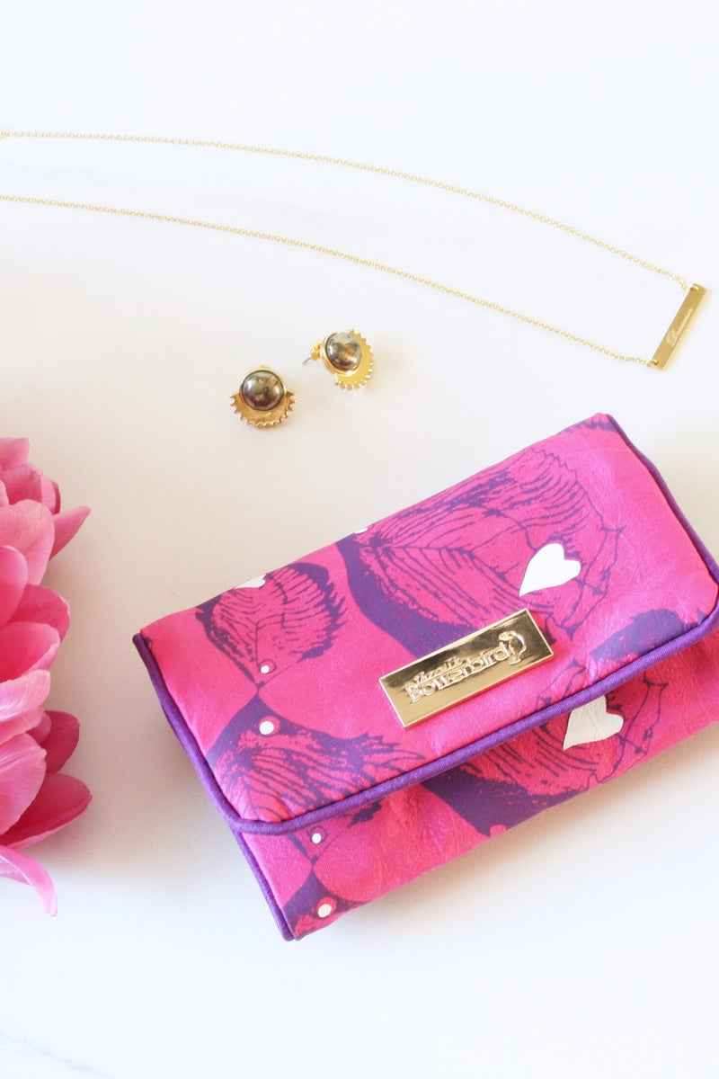 Compact Silk Jewellery Wallet Pink (ARCHIVE)