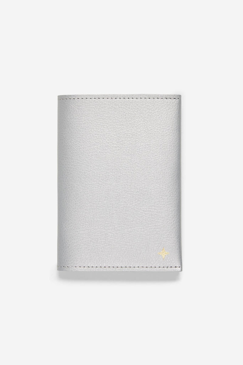 Leather Women's Passport Cover Faraway Silver